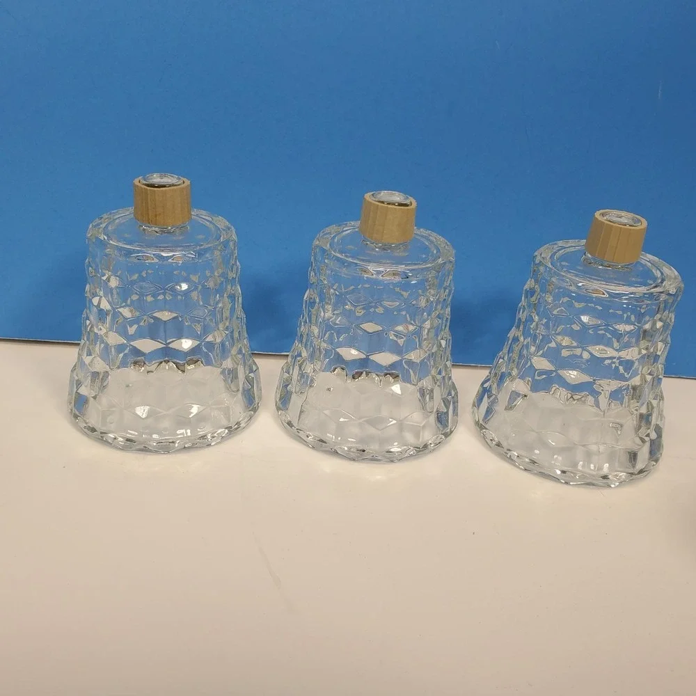 Vintage Votive Cups‎ Peg Candles Cubist Glass Home Interiors Quantity of 3